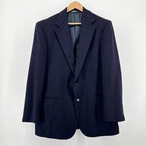 Polo Ralph Lauren Men's Navy Blue 100% Camel Hair Blazer Size 43 Long Classic